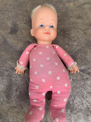 Vintage 1964 Drowsy Doll Pink And White Polka Dots Blonde