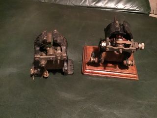 2 Antique Knapp Little Hustler Electric Motor Type Toy Model Hobby Engine