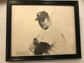 Vintage Framed 9 " X 11 " Picture Of Thurman Munson,  Wow