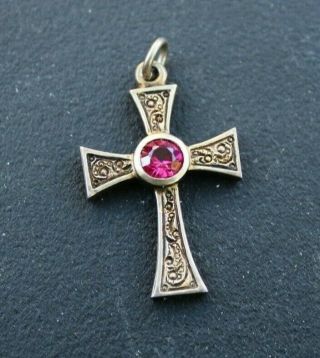 Vintage Sterling Crucifix Pendant Signed Schofield Sterling Silver Cross