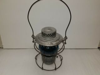 Hanlan Mfg.  Co.  B.  & O.  R.  R.  Railroad Lantern Exquisite Turquoise Globe