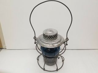 HANLAN MFG.  CO.  B.  & O.  R.  R.  Railroad Lantern exquisite TURQUOISE GLOBE 2