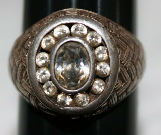 Vintage 925 Sterling Silver Men’s Cocktail Statement Ring - Size 11.  5 - 11.  2 Gms
