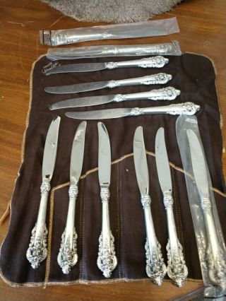 Set Of 12 Wallace Sterling Silver Handled Knives