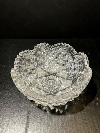 Rare Antique Abp American Brilliant Cut Glass Bowl Museum Quality