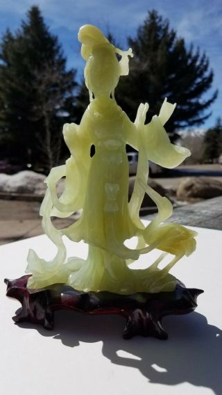 L@@k At This Perfect Antique Chinese Jade Kwan Yin,  Quan Yin Statue,  Carving