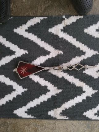 Antique Lightning Rod Arrow With Red Glass With 8 Point Star