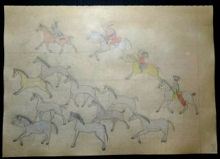Indian School Ledger Drawing.  Early To Mid 1900s