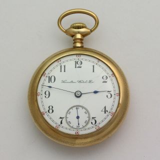 Antique 54.  5mm Gold Filled Open Face 18s 17j Hamilton 926 Pocket Watch Ca.  1901
