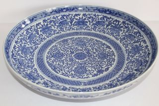 Fine 19c Antique Large Chinese Export Porcelain Blue & White Bowl