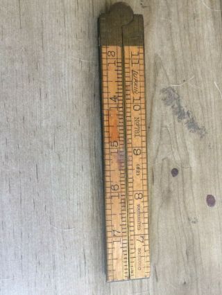 Vintage Lufkin No.  781 24  Brass And Boxwood 4 Fold Ruler Folding Made In Usa
