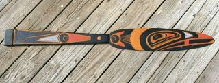 Northwest Coast Indian carved wood Raven Paddle,  by Bill Wilson,  ca.  1978 2