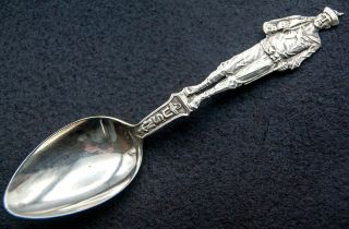 Vintage Sterling Silver Souvenir Spoon “usn Soldier,  Ww Ii”