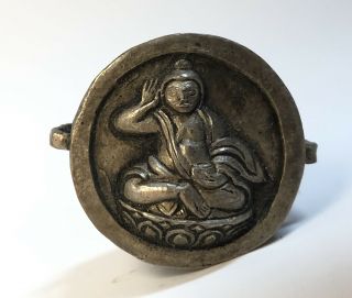 Early 20th Century Milarepa Silver Gau Box Guaranteed Antique With Small " Pills "