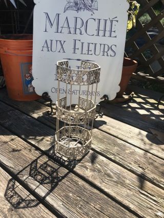 Vintage Retro Mid Century Silver Color Toilet Paper Holder French Shabby Chic