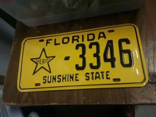 Vintage Florida Sheriff Police License Plate Looks,  Perfect