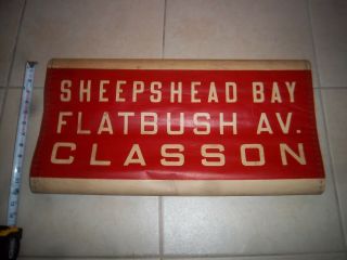 Ny Nyc Bus Trolley Roll Sign Brooklyn Sheepshead Bay Flatbush Avenue Classon Art