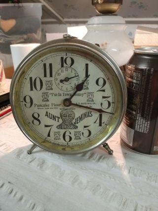 Antique Advertising Pancake Flour Black Americana Alarm Clock Very Rare,  3dl
