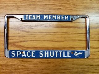Nasa Space Shuttle Team Member Vintage License Plate Frame