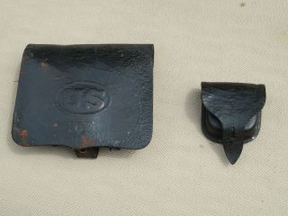 Antique Civil War Union Cartridge & Cap Boxes