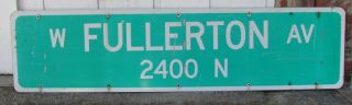 Used/vtg W Fullerton 2400 N Aluminum Street Sign Lge 72 " X 18 " Chicago S582