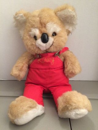 Gibson Greetings 20 " Vintage Kirby Koala Bear Plush Toy Red Overalls