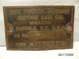 The Pierce - Arrow Motor Car Co.  Car Badge/tag 1913 38 Hp Car