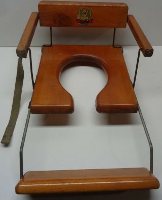 Vintage Wooden Potty Toilet Training Seat -
