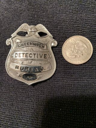 Vintage Greenwich Detective Bureau Badge