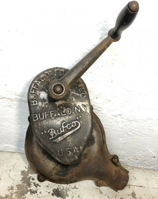 Antique " Bufco " Buffalo Forge Blower Hand Crank Forge Blower Very Good