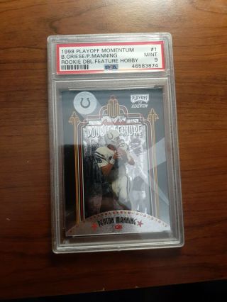 Peyton Manning Psa 9 1998 Playoff Momentum Rookie Double Feature Pop 3 Only 1 10
