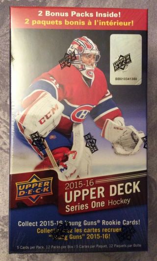 2015 - 16 Upper Deck Hockey Series 1 Blaster Box 2 Bonus Possible Mcdavid Yg