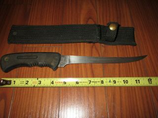 Vintage Schrade 1470t Fixed Blade Knife W/sheath Made In U.  S.  A.  Ducks Unlimited