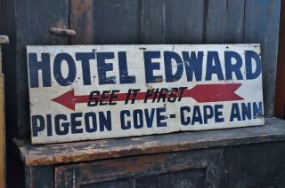 Antique Hand Painted Wooden Trade Sign