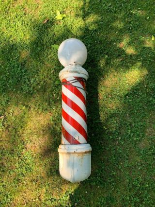 Red And White Antique Electric Barber Pole (circa 1950)