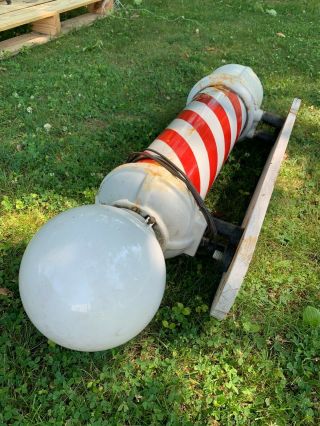Red and White Antique Electric Barber Pole (circa 1950) 2