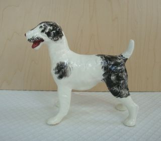 Airedale Terrier Dog Figurine Large Vintage Japan Porcelain