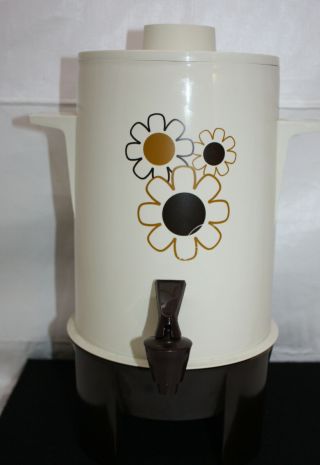 Vintage Regal Poly Perk Coffee Maker Percolator 10 - 20 Cup Urn Daisy