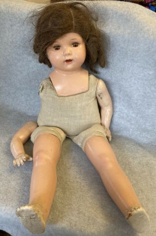 Vintage 24 Inch Composition And Cloth Body Doll Unmarked 30 - 40 