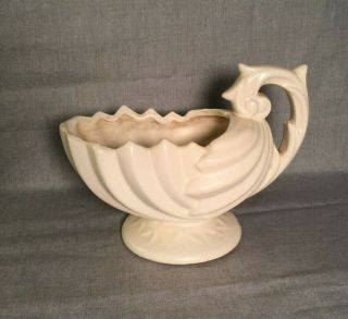 Vintage Mccoy Pottery White Shell Planter Vase 1940s