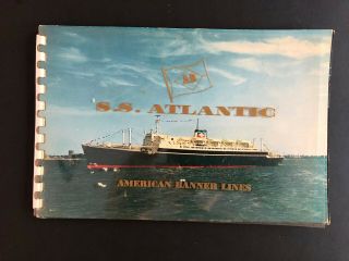 Ss Atlantic - American Banner Lines | Spiral Bound Deluxe Brochure