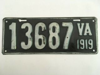 1919 Virginia License Plate 100 All Paint Still Has A Little Gloss