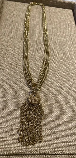 Vintage Sarah Coventry Gold - Tone Interchangable Tassle Necklace,  Extra Tassle
