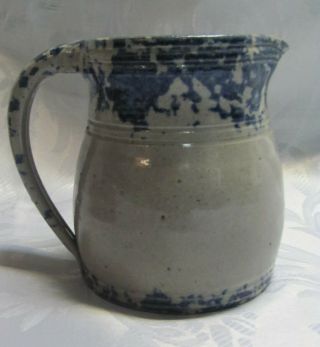 Vintage Westerwald Salt - Glazed Blue & Grey Stoneware Pitcher 1997