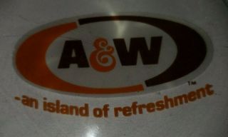 Vintage A & W Root Beer Glass Ashtray 1968 4.  25 
