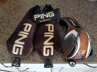 Ping I3 Fairway Wood 17 - 4 Steel Headcover Vintage Head Cover 3&5,  2 Other Covers
