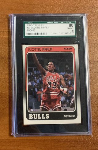 1988 - 89 Fleer 20 Scottie Pippen Rookie Card Sgc 88 Gem 8