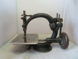 Antique Miniature Cast Iron Toy Sewing Machine Curved Top