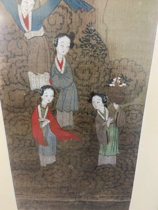 ANTIQUE CHINESE 19th Century PAINTING ON SILK - WOMEN 2