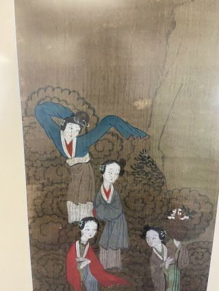ANTIQUE CHINESE 19th Century PAINTING ON SILK - WOMEN 3